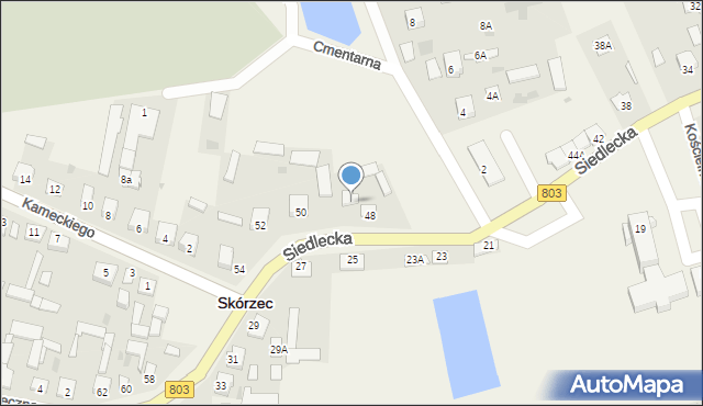 Skórzec, Siedlecka, 48A, mapa Skórzec