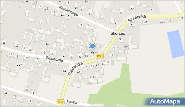 Skórzec, Siedlecka, 58, mapa Skórzec