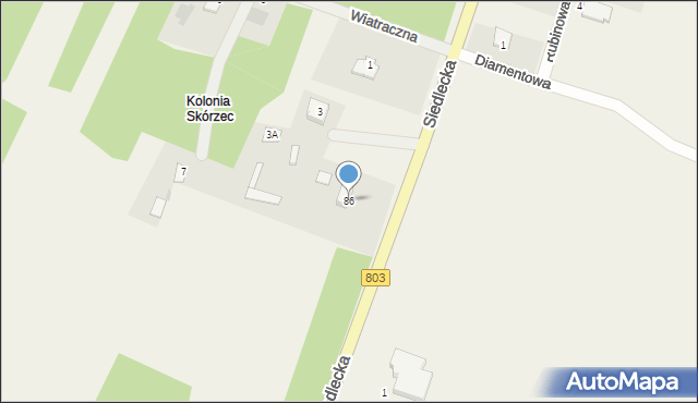 Skórzec, Siedlecka, 86, mapa Skórzec