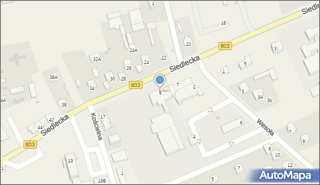 Skórzec, Siedlecka, 9, mapa Skórzec