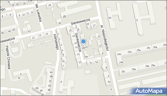 Słubice, Sienkiewicza Henryka, 24c, mapa Słubice