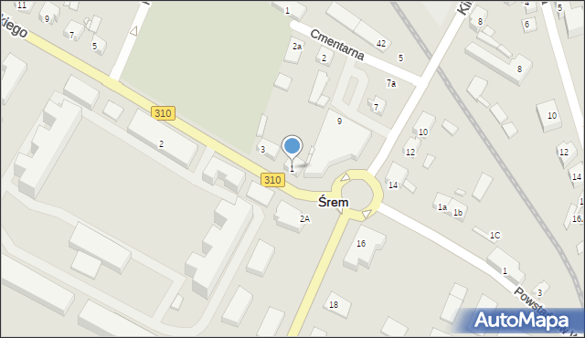 Śrem, Sikorskiego Władysława, gen., 1, mapa Śrem
