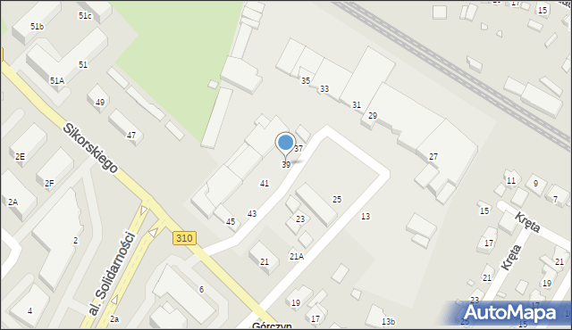Śrem, Sikorskiego Władysława, gen., 39, mapa Śrem