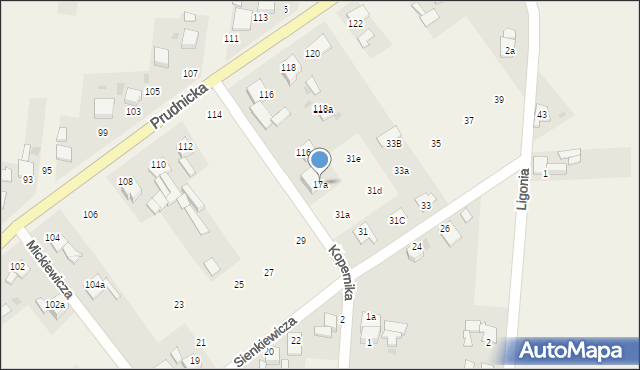 Steblów, Sienkiewicza Henryka, 17a, mapa Steblów