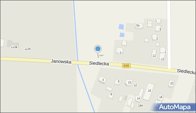 Stok Lacki-Folwark, Siedlecka, 1, mapa Stok Lacki-Folwark