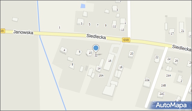 Stok Lacki-Folwark, Siedlecka, 12, mapa Stok Lacki-Folwark