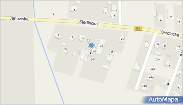 Stok Lacki-Folwark, Siedlecka, 14, mapa Stok Lacki-Folwark