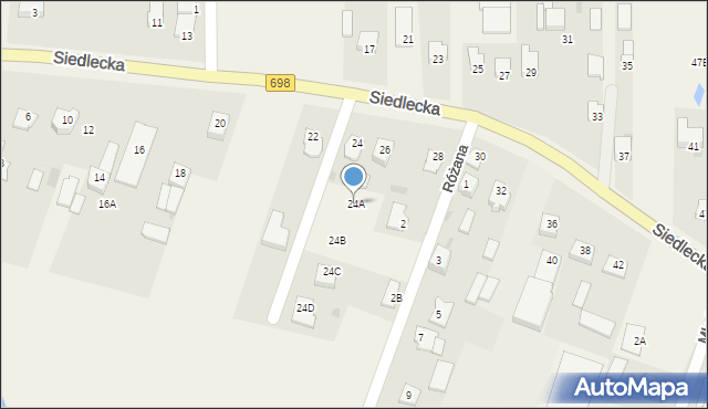 Stok Lacki-Folwark, Siedlecka, 24A, mapa Stok Lacki-Folwark