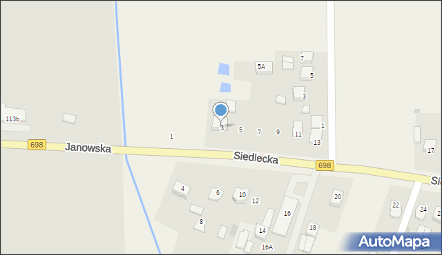 Stok Lacki-Folwark, Siedlecka, 3, mapa Stok Lacki-Folwark