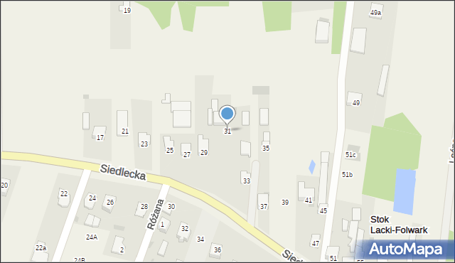 Stok Lacki-Folwark, Siedlecka, 31, mapa Stok Lacki-Folwark