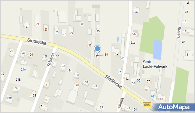 Stok Lacki-Folwark, Siedlecka, 37, mapa Stok Lacki-Folwark