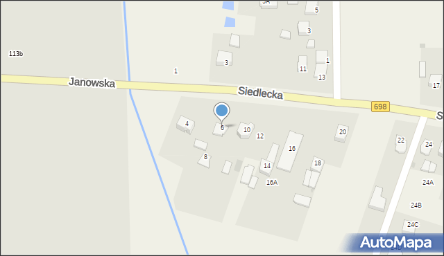 Stok Lacki-Folwark, Siedlecka, 6, mapa Stok Lacki-Folwark