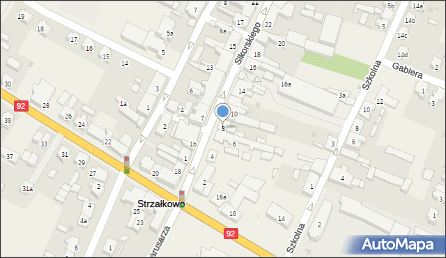 Strzałkowo, Sikorskiego Władysława, gen., 8, mapa Strzałkowo