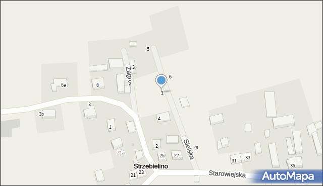 Strzebielino, Sielska, 1, mapa Strzebielino