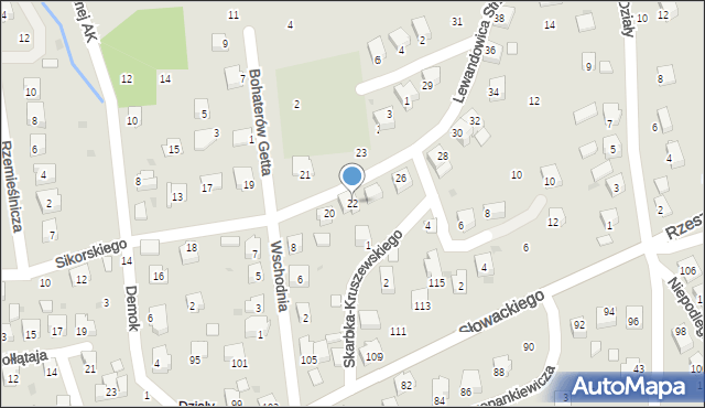 Strzyżów, Sikorskiego Władysława, gen., 22, mapa Strzyżów