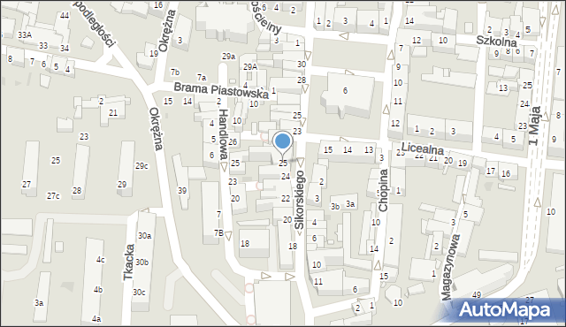 Sulechów, Sikorskiego Władysława, gen., 25, mapa Sulechów