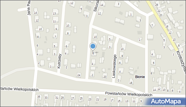 Sulmierzyce, Sikorskiego Władysława, gen., 6, mapa Sulmierzyce