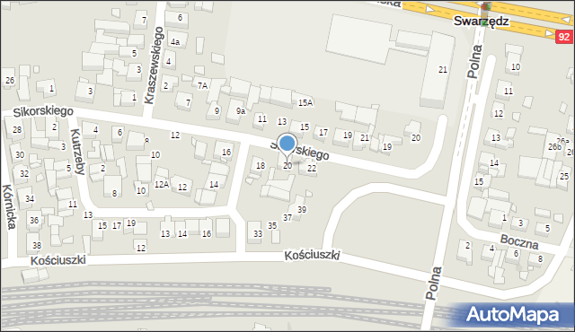 Swarzędz, Sikorskiego Władysława, gen., 20, mapa Swarzędz
