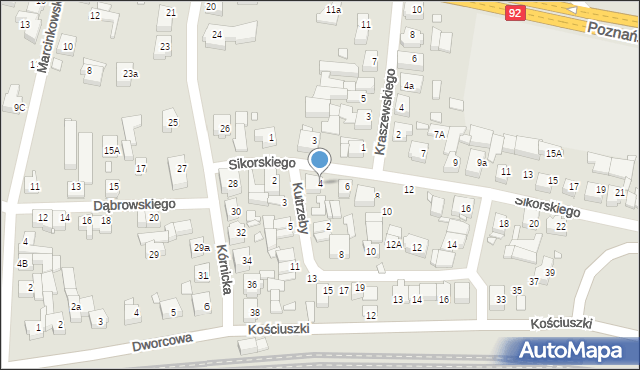 Swarzędz, Sikorskiego Władysława, gen., 4, mapa Swarzędz