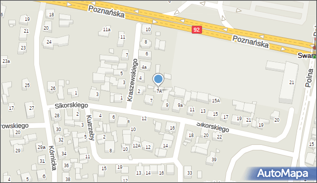 Swarzędz, Sikorskiego Władysława, gen., 7A, mapa Swarzędz