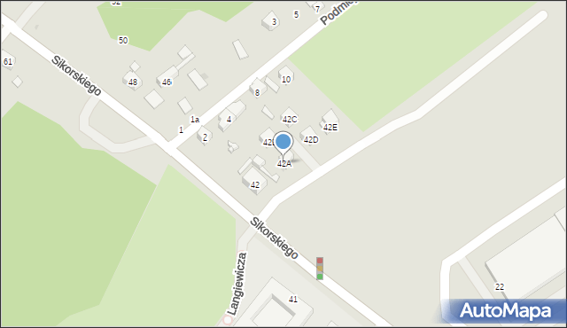 Świdnica, Sikorskiego Władysława, gen., 42A, mapa Świdnicy