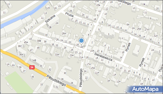 Świebodzice, Sienkiewicza Henryka, 14, mapa Świebodzice