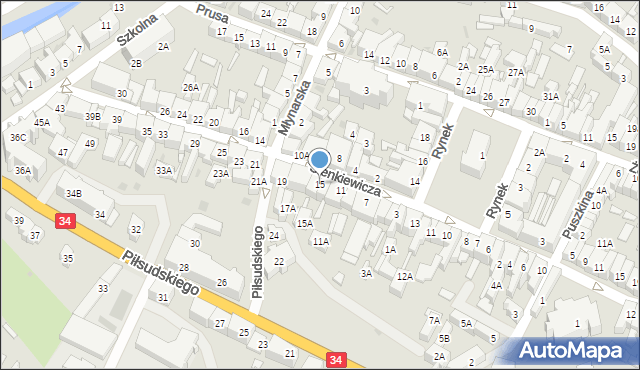 Świebodzice, Sienkiewicza Henryka, 15, mapa Świebodzice