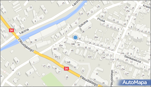 Świebodzice, Sienkiewicza Henryka, 39A, mapa Świebodzice