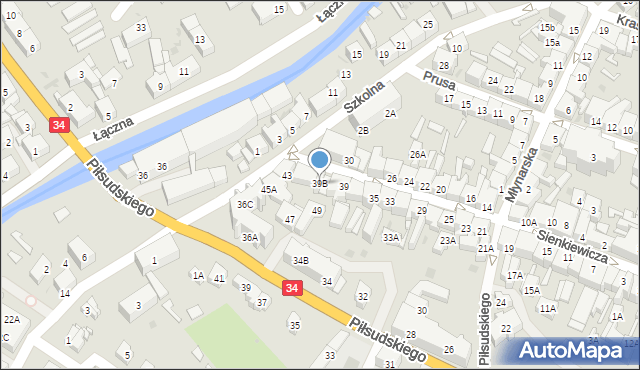 Świebodzice, Sienkiewicza Henryka, 39B, mapa Świebodzice