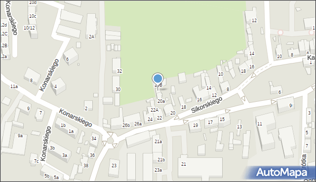 Świebodzin, Sikorskiego Władysława, gen., 20C, mapa Świebodzin