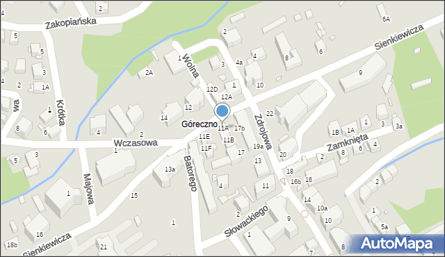 Świeradów-Zdrój, Sienkiewicza Henryka, 11A, mapa Świeradów-Zdrój