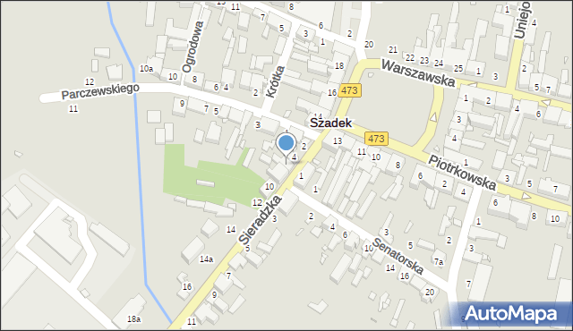 Szadek, Sieradzka, 6, mapa Szadek