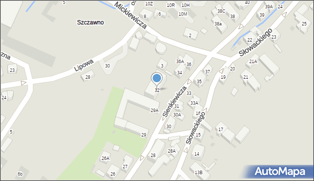 Szczawno-Zdrój, Sienkiewicza Henryka, 32, mapa Szczawno-Zdrój