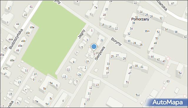 Szczecin, Sierpowa, 1, mapa Szczecina