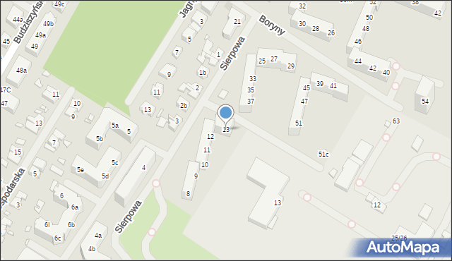 Szczecin, Sierpowa, 13, mapa Szczecina