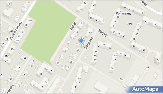 Szczecin, Sierpowa, 1a, mapa Szczecina