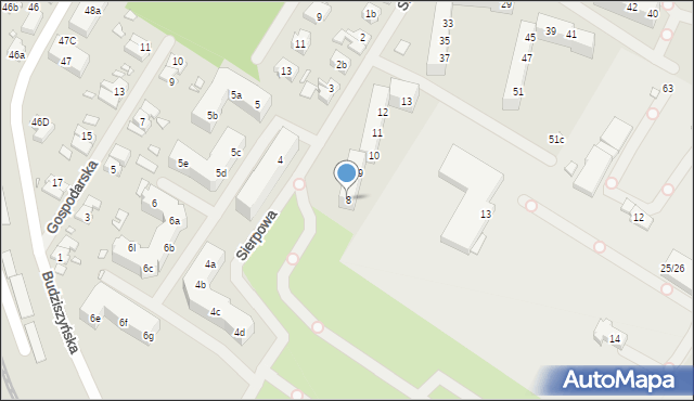 Szczecin, Sierpowa, 8, mapa Szczecina