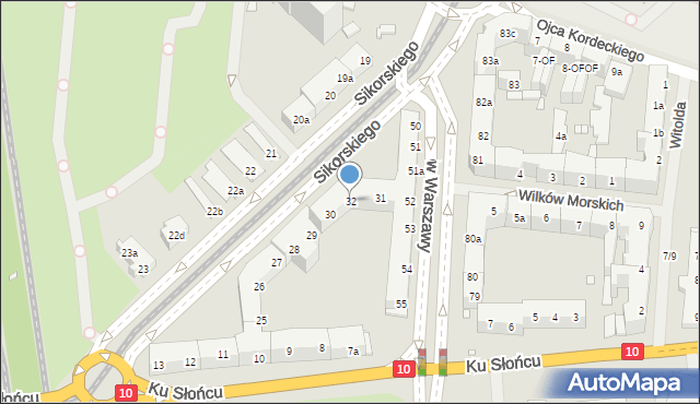 Szczecin, Sikorskiego Władysława, gen., 32, mapa Szczecina