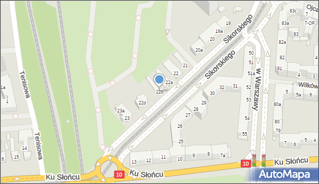 Szczecin, Sikorskiego Władysława, gen., 22b, mapa Szczecina