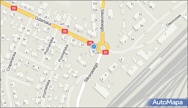 Szczecinek, Sikorskiego Władysława, gen., 25, mapa Szczecinek