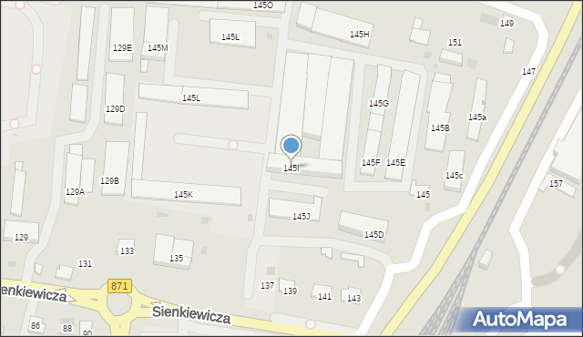 Tarnobrzeg, Sienkiewicza Henryka, 145I, mapa Tarnobrzegu