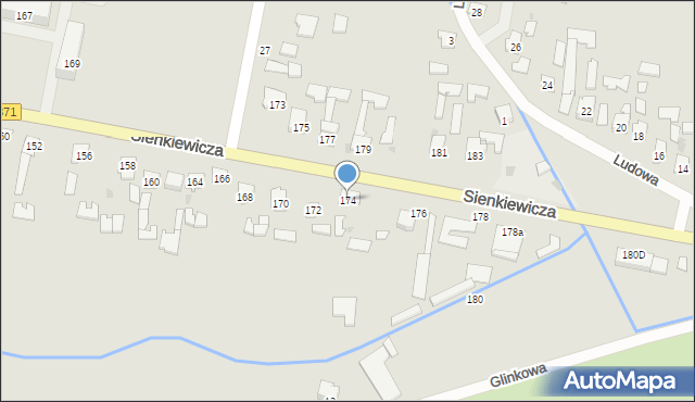 Tarnobrzeg, Sienkiewicza Henryka, 174, mapa Tarnobrzegu