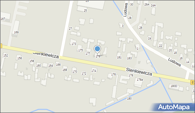 Tarnobrzeg, Sienkiewicza Henryka, 179, mapa Tarnobrzegu