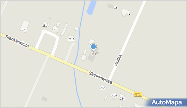 Tarnobrzeg, Sienkiewicza Henryka, 233, mapa Tarnobrzegu