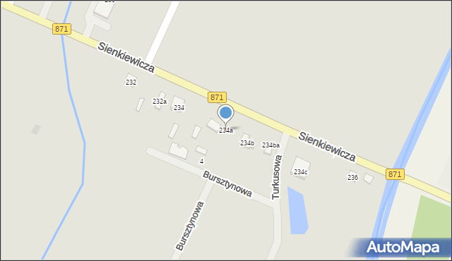 Tarnobrzeg, Sienkiewicza Henryka, 234a, mapa Tarnobrzegu