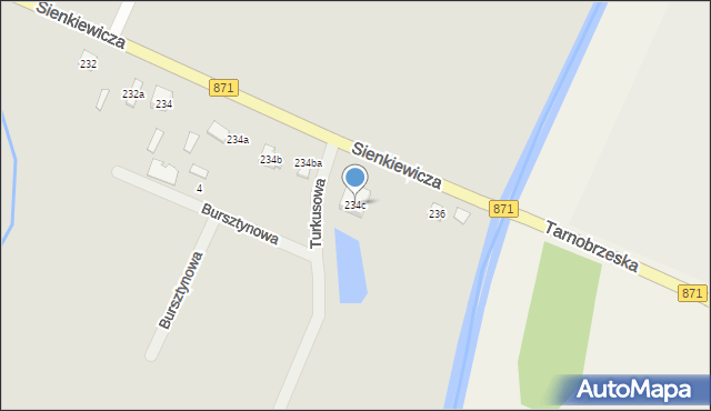 Tarnobrzeg, Sienkiewicza Henryka, 234c, mapa Tarnobrzegu