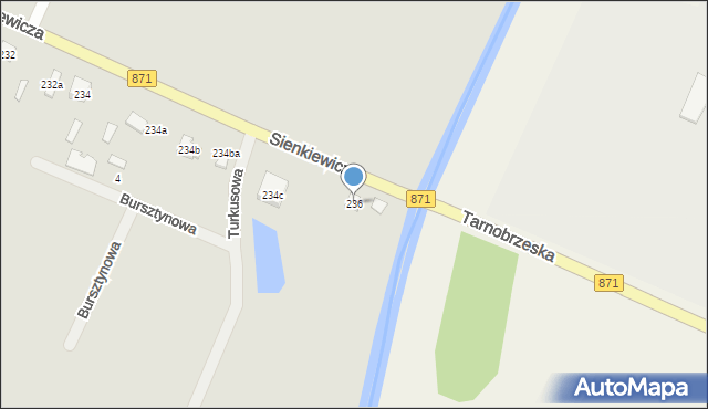 Tarnobrzeg, Sienkiewicza Henryka, 236, mapa Tarnobrzegu