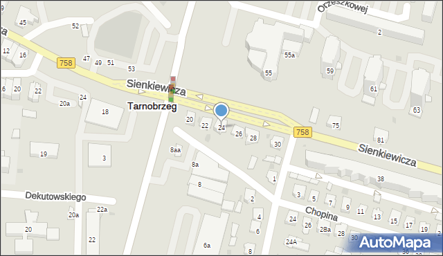 Tarnobrzeg, Sienkiewicza Henryka, 24, mapa Tarnobrzegu