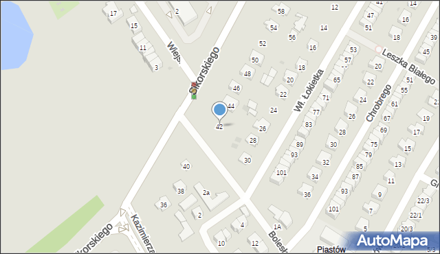 Tarnobrzeg, Sikorskiego Władysława, gen., 42, mapa Tarnobrzegu