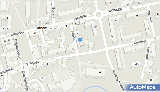 Tarnów, Sienna, 6, mapa Tarnów